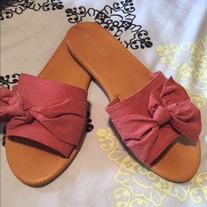 Cute faux suede slides